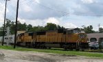 UP 4061 & 4283 lead a CSX train towards Bennett Yard